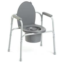 Stationary Height adjustable standard commode with bucket